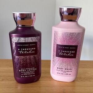Bath & Body Works A Thousand Wishes Body Wash + Body Lotion Set of 2 Pink Gift